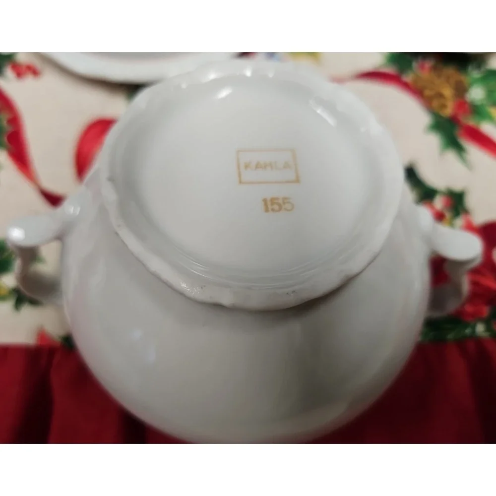Tea‎ Set, 6 Small Coffee Cups, 6 Saucers, Cream and Sugar and Teapot, Kahla 166